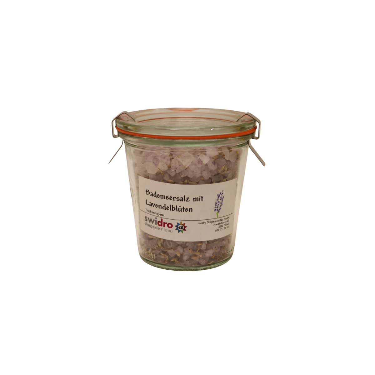 Haspe Bademeersalz mit Lavendelblüten violett 300g